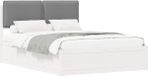 vidaXL Bedframe met Gevoerde Hoofdbord Lichtgrijs 135 x 190 cm
