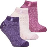 Heat Holders 3 paar dames pantoffelsokken - Fleece pluizige enkelsokken - Maat 37-42 - Pisa 2