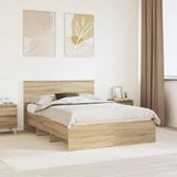 vidaXL Bedframe Sonoma Oak 160 x 200 cm Engineered Wood