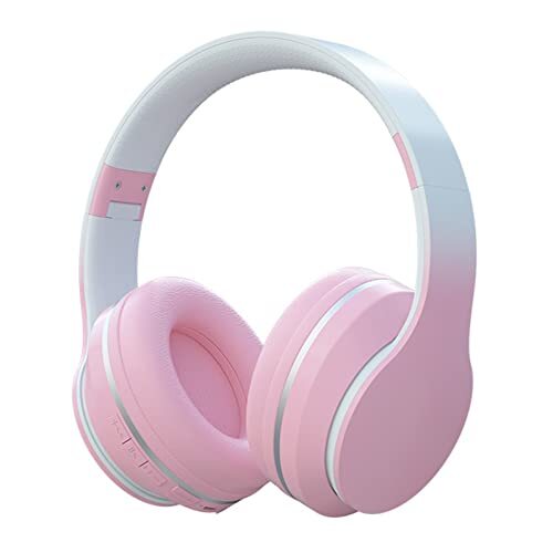 Ohfruit Bluetooth-compatibel 5.1, intelligente ruisonderdrukking, zware bas stereo Surround, snelle koppeling, ingebouwde microfoon draadloze headset roze