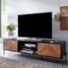 Ervesto Hifi Lowboard Tv-meubel - Tv-dressoir 163x45x40 Cm - Hout Zwart Eiken Decor - Lowboard Met 2 Deuren - Tv-kast Woonkamer Modern