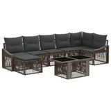 vidaXL Tuinbankenset 8 st Grijs en Donkergrijs poly rattan