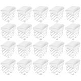 cyclingcolors 20 stuks vierkante doppen van kunststof, voor poten, stoelen, inzetstukken, tuinmeubelen, kantoor, wit, 25 x 25 mm