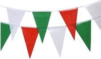 Merkloos / Sans marque Conpax 5x vlaggenlijn groen/rood/wit - 4 meter - slingers
