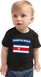 Bellatio Decorations Costarica baby shirt met vlag zwart unisex 62
