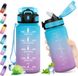 Unyqoos® Gourde enfant légère et étanche de 500 ml avec paille et marqueurs de temps