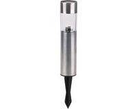 Sunnydays Lampe de jardin solaire Solento - Argent - Inox - Étanche - 30 cm