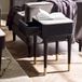 Julian Bowen Louis Gecanneleerde Stenen Top Lamp Tafel met Lade, Ash Hout, Wit Marmer/Zwart, 40 x 35cm