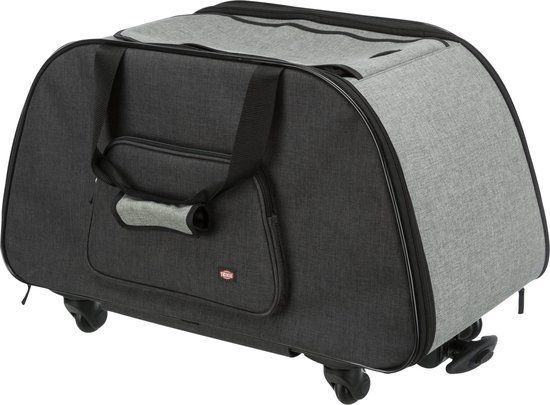 Trixie Reismand Trolley Zwart / Lichtgrijs - 67x34x43 cm - Max. 21 kg