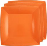 Santex Feest gebaksbordjes - oranje - 20x - karton - 18 cm - vierkant