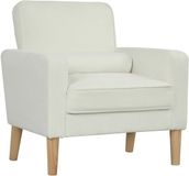 HOMCOM fauteuil - Fluweelachtige stof (100% polyester) - 79 x 76 x 82 cm - Crème