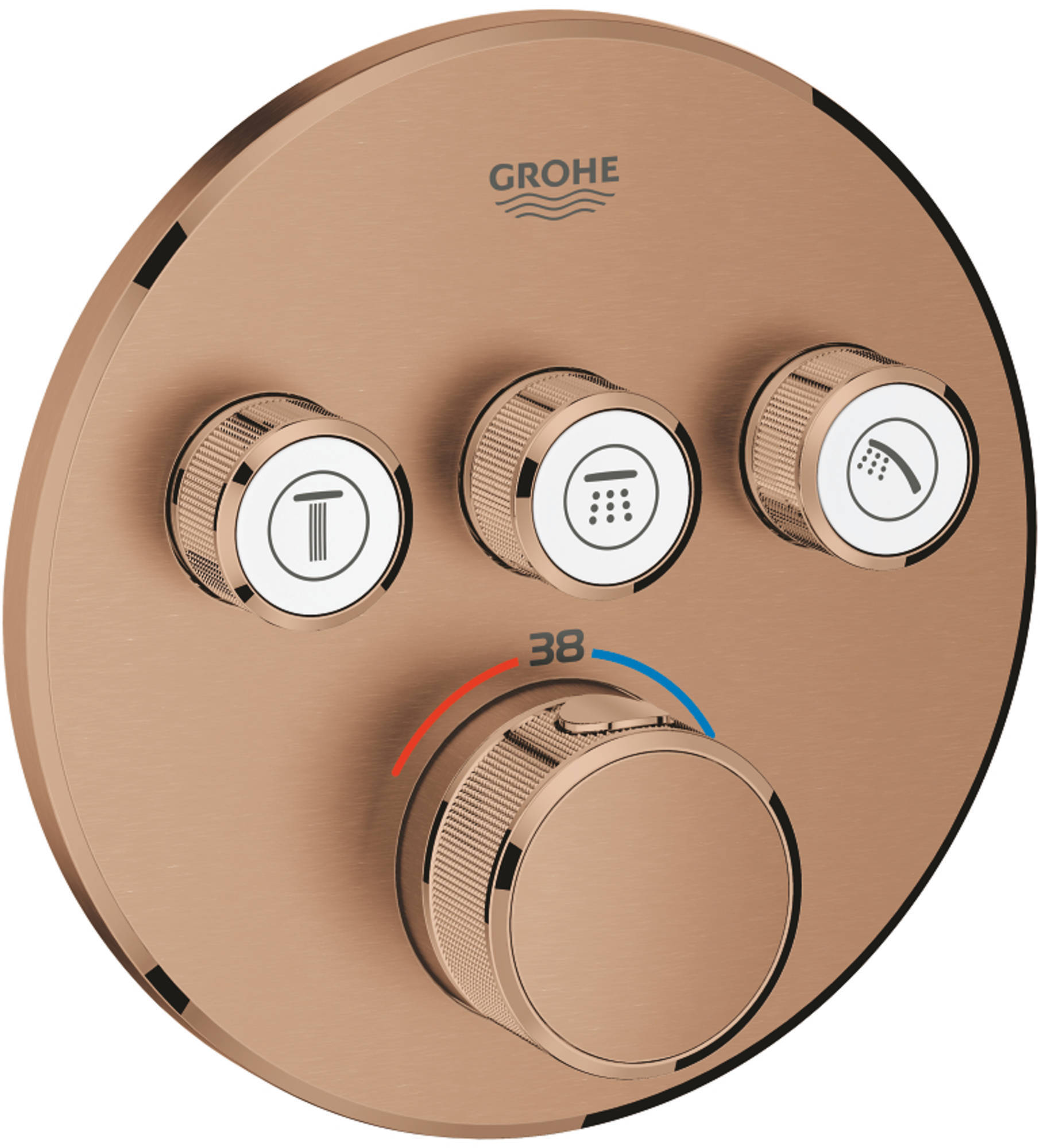 GROHE Grohtherm Smartcontrol Douche Opbouwdeel Rond 15,8x4,3 cm Warm Sunset Geborsteld