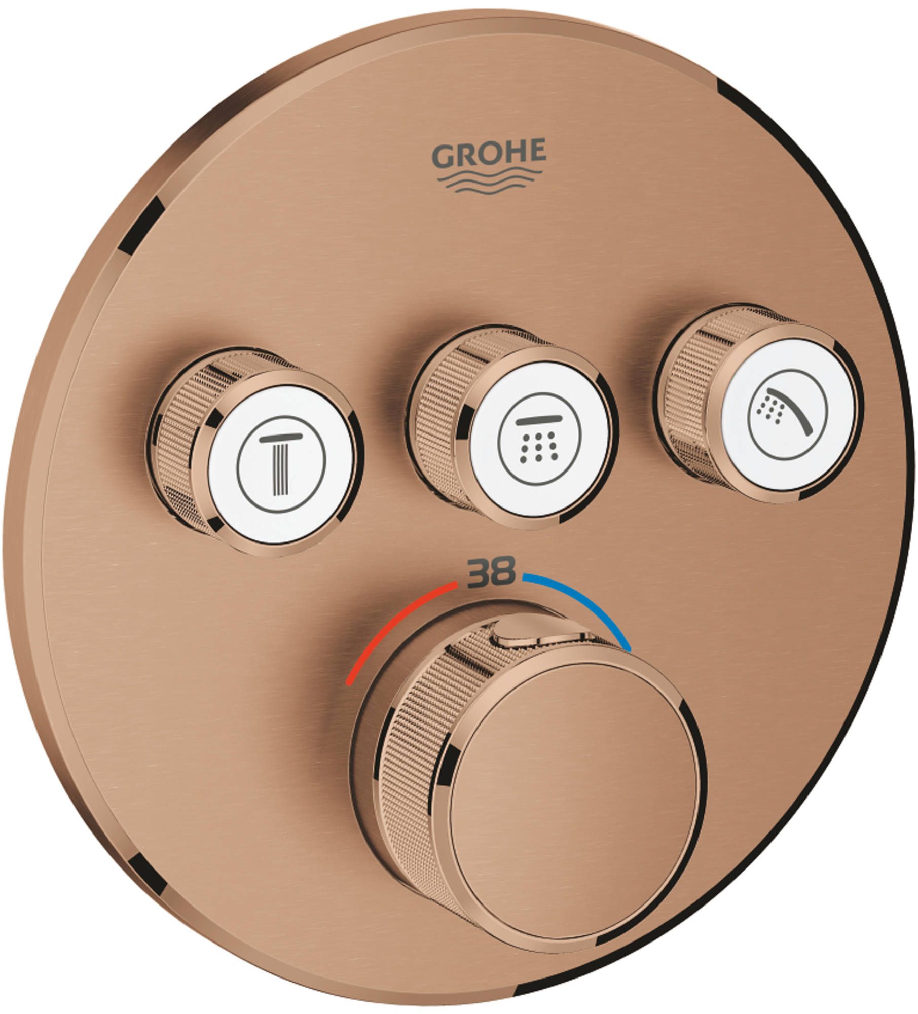 GROHE Grohtherm Smartcontrol Douche Opbouwdeel Rond Warm Sunset Geborsteld