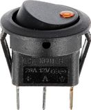 Restagraf - Tuimelschakelaar met geel licht - 3-polig - platte kabelaansluiting - diameter gat 20 mm - 20 A - 12 V - Ref. 17483-1 blisterverpakking