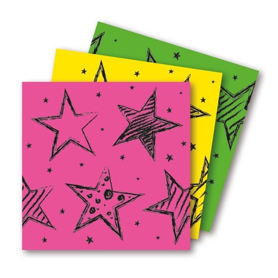 Folat Neon Party Servetten 33x33cm - 16 stuks