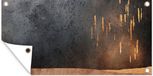 GreatGardenPosters Tuinschilderij - Design - Luxe - Goud - Abstract - Tuindoek - Tuinposter - Poster voor buiten - 200x100 cm