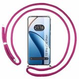 Tumundosmartphone Transparante beschermhoes voor de Realme 12 Pro 5G / 12 Pro Plus 5G, met koord, fuchsia