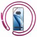 Tumundosmartphone Transparante beschermhoes voor de Realme 12 Pro 5G / 12 Pro Plus 5G, met koord, fuchsia