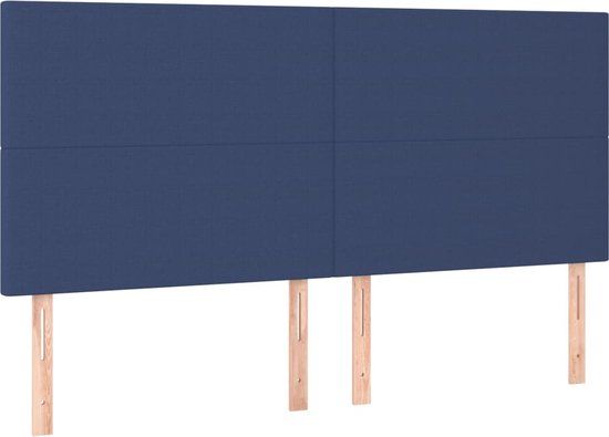 vidaXL Hoofdeind & Voeteind Blauw 1800 mm Polyester, Hout