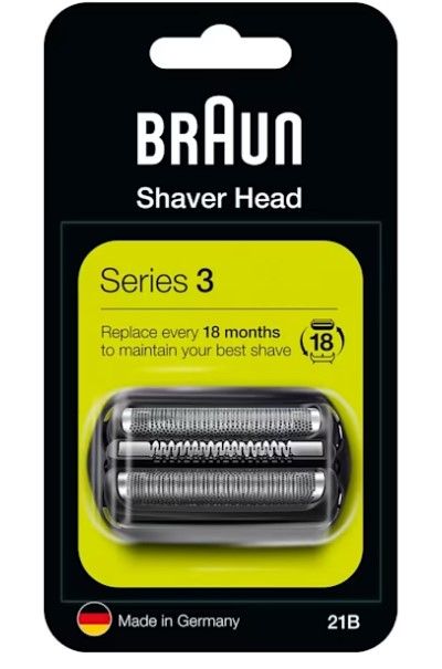 Braun Series 3 21 B Shaving Head - Black, Stainless steel - 18 months replacement