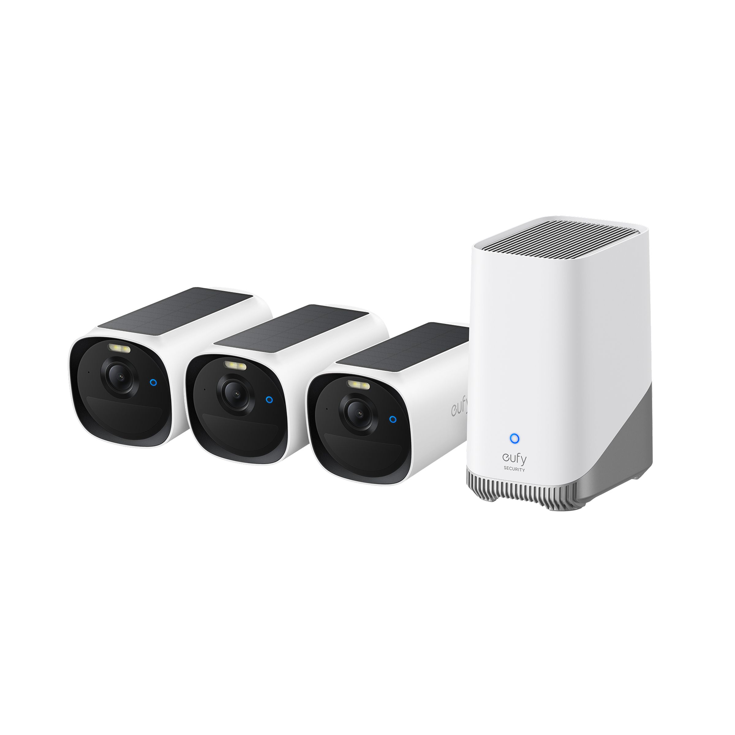 Eufy eufyCam E40 3-Cam Kit + HomeBase S380 IP-beveiligingscamera - Binnen & buiten - Draadloos - Zwart, Wit