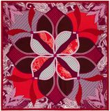 ROECKL Sjaal Flower Mandala 64x64 Zijde Vrouwen Multi Red