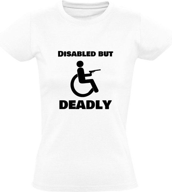 Sol's Disabled but deadly Dames T-shirt - Wit - 2XL