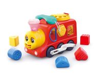 Hola - 3-in-1 speelgoedtrein met kinderactiviteiten - oude telefoon en activiteitenkubus - met lichten en geluiden - educatief spel voor baby's vanaf 18 maanden - pauze- en bewegingsactie