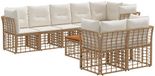 vidaXL Hoek loungeset 8 zitplaatsen Polyester Naturel et Crème Blanc