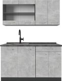 Vicco R-Line Eenpersoonskeuken – 140 cm, WB Antraciet Beton/antraciet