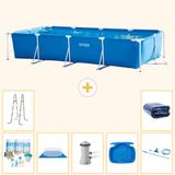 Intex Rechthoekig Frame Zwembad - 450 x 220 x 84 cm - Blauw
