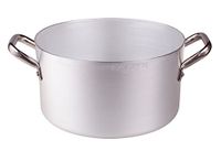 Pentole Agnelli Diepe Aluminium Braadpan Schaal met 2 RVS Handgrepen, Zilver
