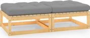 Maison Exclusive - Lot de 2 tabourets de jardin en bois de pin massif avec coussins