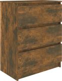 vidaXL Dressoir, gerookte eik, 60 x 35 x 76 cm, bewerkt hout