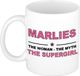Bellatio Decorations naam cadeau mok - Marlies - Woman Myth Supergirl - koffiemok - 300 ml - collega - moederdag