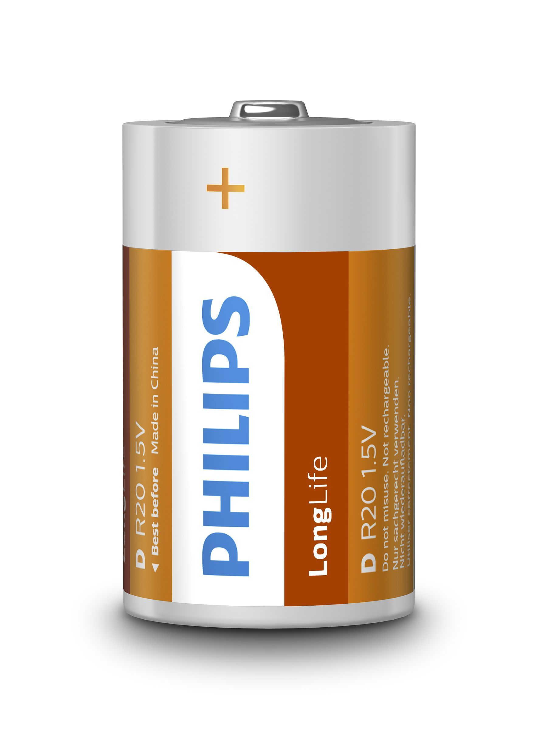 Philips LongLife R20L2F/10 - Batterij - Zink-Carbon - 1.5V - 2 stuks