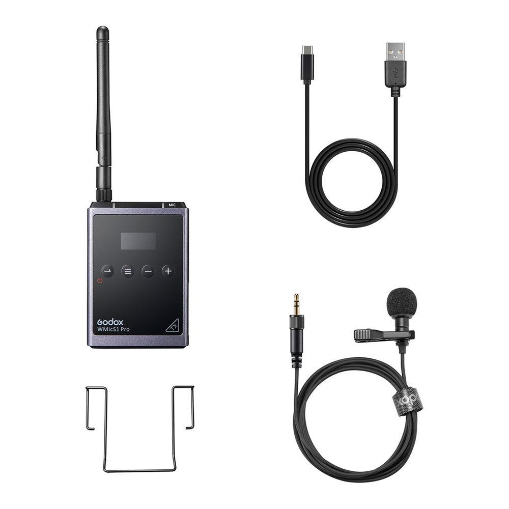 Godox WMicS1 Pro TX UHF Wireless Bodypack Transmitter with Lavalier Mic