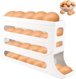 OEM Shenzhen Haorui Industrial Technology Co., Ltd. Eieropslag koelkast - 30 eieren - 4-laags eierhouder voor keuken - automatisch rollen - opslag koelkastorganizer - eierstrips