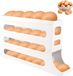 OEM Shenzhen Haorui Industrial Technology Co., Ltd. Eieropslag koelkast - 30 eieren - 4-laags eierhouder voor keuken - automatisch rollen - opslag koelkastorganizer - eierstrips