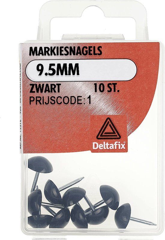 Deltafix Markiesnagels Zwart 9.5mm 10 Stuks