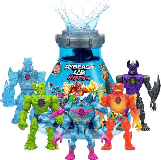 Moose Toys MrBeast Lab Hybrids - Hyper Fusion serie Mega Pack – Experimenteer en creëer 5 mix & match Actiefiguren
