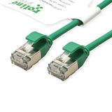 ROLINE GREEN F/UTP DataCenter Patchkabel Cat.6A (Class EA), LSOH, extra dun, groen, 0,5 m