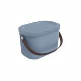 Rotho Babydesign YUMA commode-organizer – gemaakt van gerecycled plastic, hygiënisch en milieuvriendelijk – met deksel en draaggreep, blauw, 3,2 liter