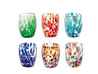 H&H Set van 6 Venetiaanse glazen in veelkleurig gedecoreerd glas Cl 5