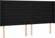 vidaXL Hoofdbord - Tissu - Noir - 203x16x118/128 cm