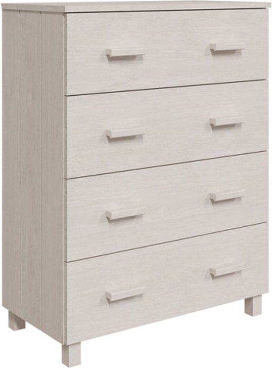 vidaXL Dressoir HAMAR Grenenhout Wit 79x40x103,5 cm