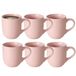 Boltze Koffiemokken Paris - 8x stuks - Keramiek - pastel roze - 300 ml - 8 x 10 cm