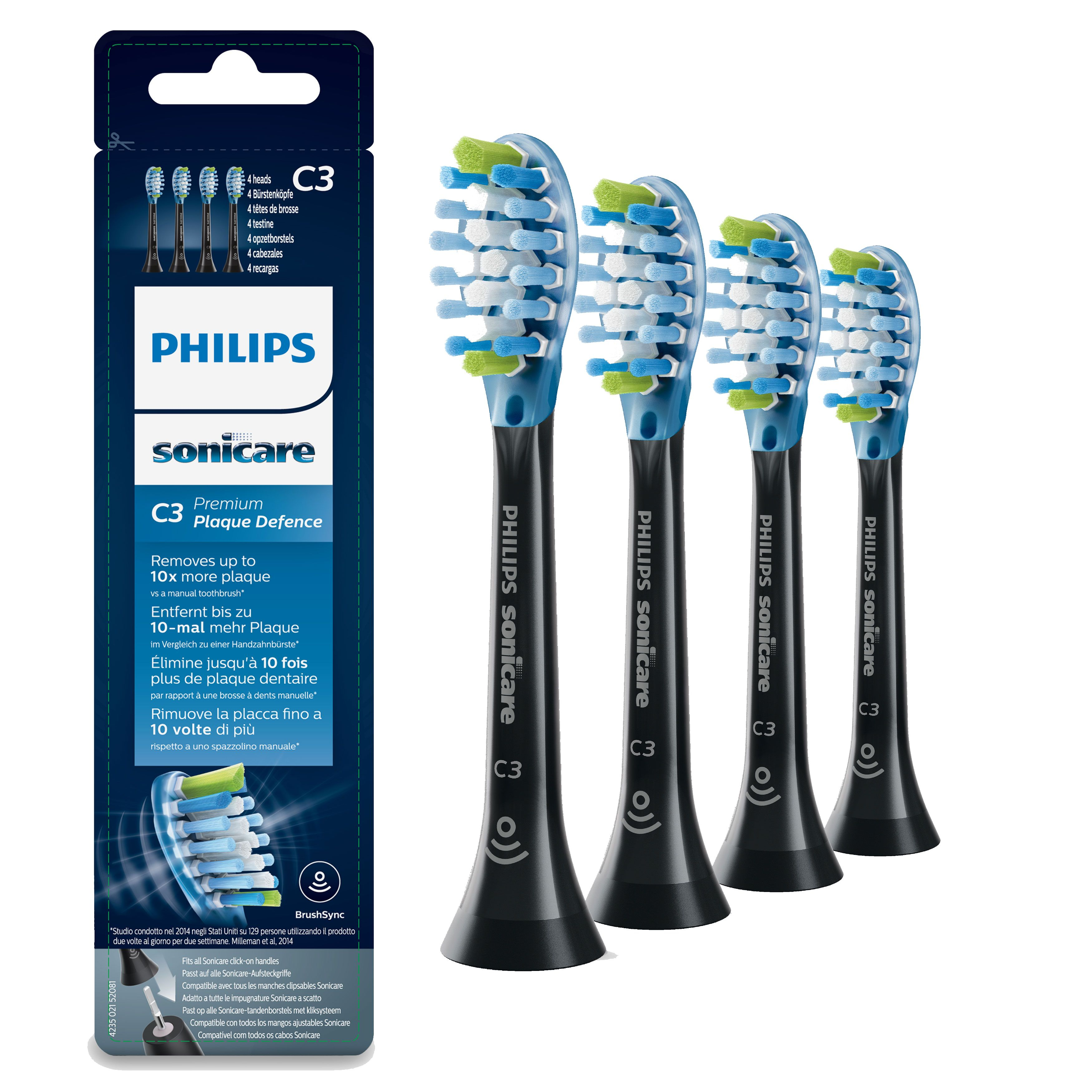 Philips C3 Premium Plaque Defence HX9044/33 Standaard sonische opzetborstels