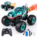 Icecat 2,4 GHz Tout-terrain Shark Monster Truck Jouet, Camion télécommandé avec musique et 3 modes d'éclairage, Fonction cascade 360°, 2 piles incluses Prêt à l'emploi, Cadeau jouet pour garçons et filles