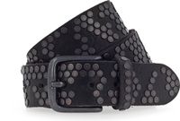 b.belt Leren Riem 40 mm Full Leather Belt With Mixed Rivets W80 Black Zwart